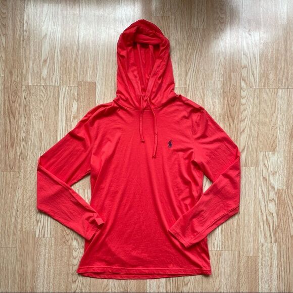 Polo by Ralph Lauren Pink/Red Light Hooded Shirt - Size: Small - Picture 5 of 8